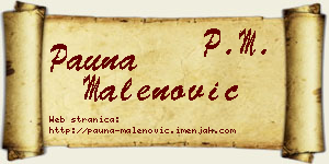 Pauna Malenović vizit kartica